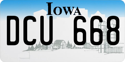 IA license plate DCU668