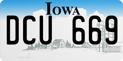 IA license plate DCU669