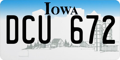 IA license plate DCU672