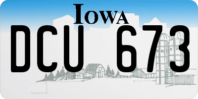IA license plate DCU673