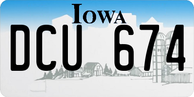 IA license plate DCU674