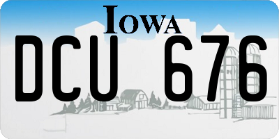 IA license plate DCU676