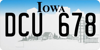IA license plate DCU678