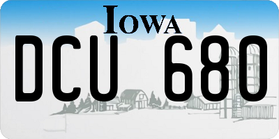 IA license plate DCU680