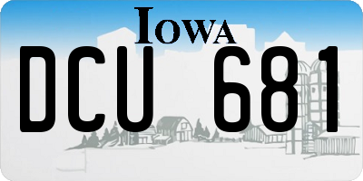 IA license plate DCU681
