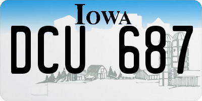 IA license plate DCU687