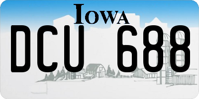 IA license plate DCU688