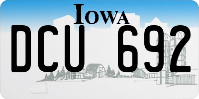 IA license plate DCU692