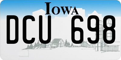 IA license plate DCU698