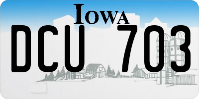 IA license plate DCU703