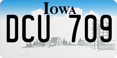 IA license plate DCU709