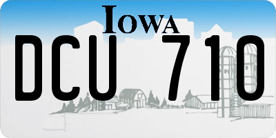 IA license plate DCU710