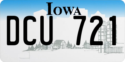 IA license plate DCU721