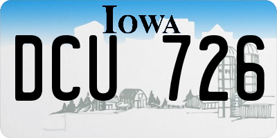 IA license plate DCU726