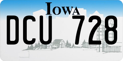 IA license plate DCU728