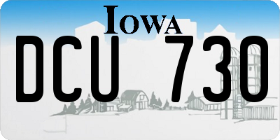 IA license plate DCU730