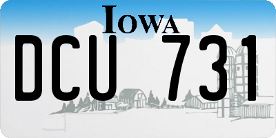 IA license plate DCU731