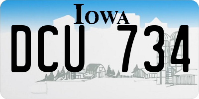 IA license plate DCU734