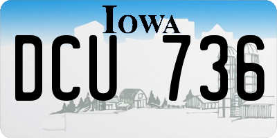 IA license plate DCU736