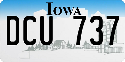 IA license plate DCU737