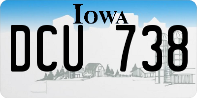 IA license plate DCU738