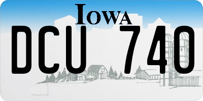 IA license plate DCU740