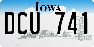 IA license plate DCU741