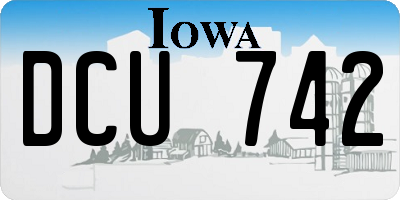 IA license plate DCU742