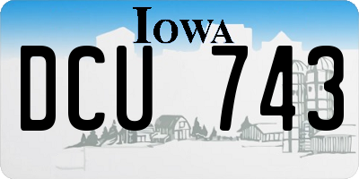 IA license plate DCU743