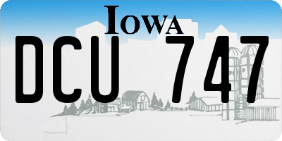 IA license plate DCU747