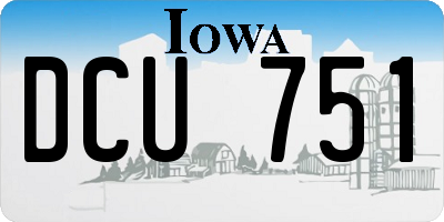 IA license plate DCU751