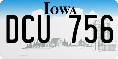 IA license plate DCU756