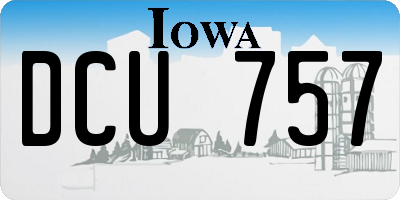 IA license plate DCU757