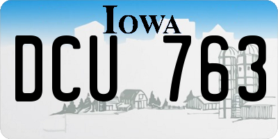 IA license plate DCU763