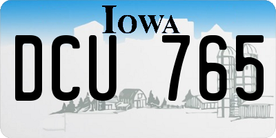 IA license plate DCU765