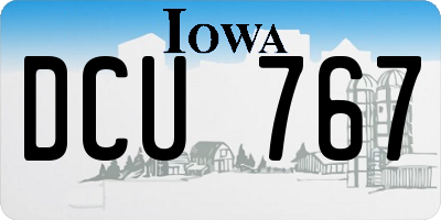 IA license plate DCU767