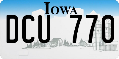 IA license plate DCU770