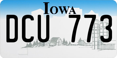 IA license plate DCU773
