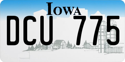 IA license plate DCU775