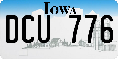 IA license plate DCU776