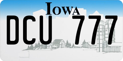 IA license plate DCU777