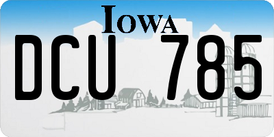 IA license plate DCU785