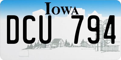 IA license plate DCU794