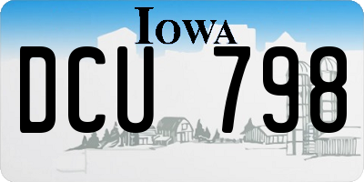 IA license plate DCU798