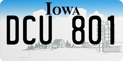IA license plate DCU801