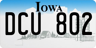 IA license plate DCU802