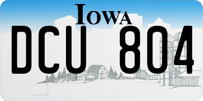 IA license plate DCU804