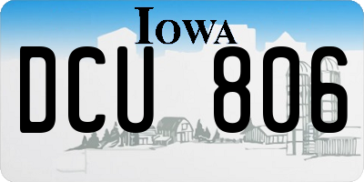 IA license plate DCU806