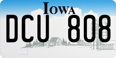 IA license plate DCU808