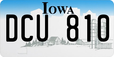 IA license plate DCU810